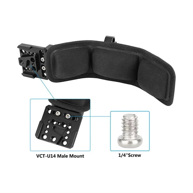 강력 추천- VCT-U14 삼각대 어댑터용 V-웨지 마운트 15Mm LWS 로드 클램프가 있는 인체공학적 어깨 패드 마운트
