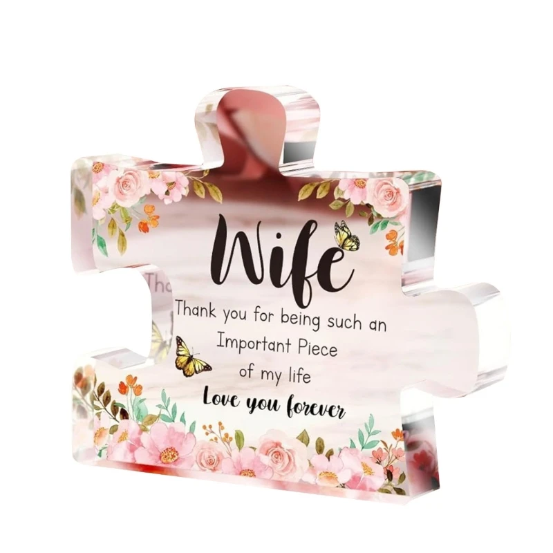 1pc Gifts For Sister - Engraved Acrylic Block Puzzle Plaque