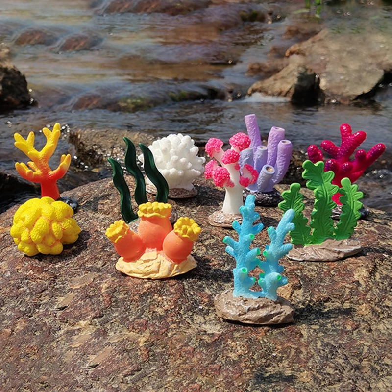 Fish Tank Ornaments 1pc Colorful Artificial Aquarium Mini Coral Reef Decoration Starfish Coral Plant