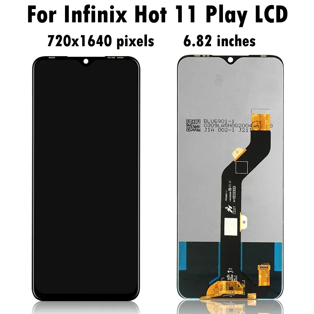 100% Infinix Hot 11 Play LCD ÷ ġ ũ Ÿ  ü   ÷ 6.82 ġ ׽Ʈ