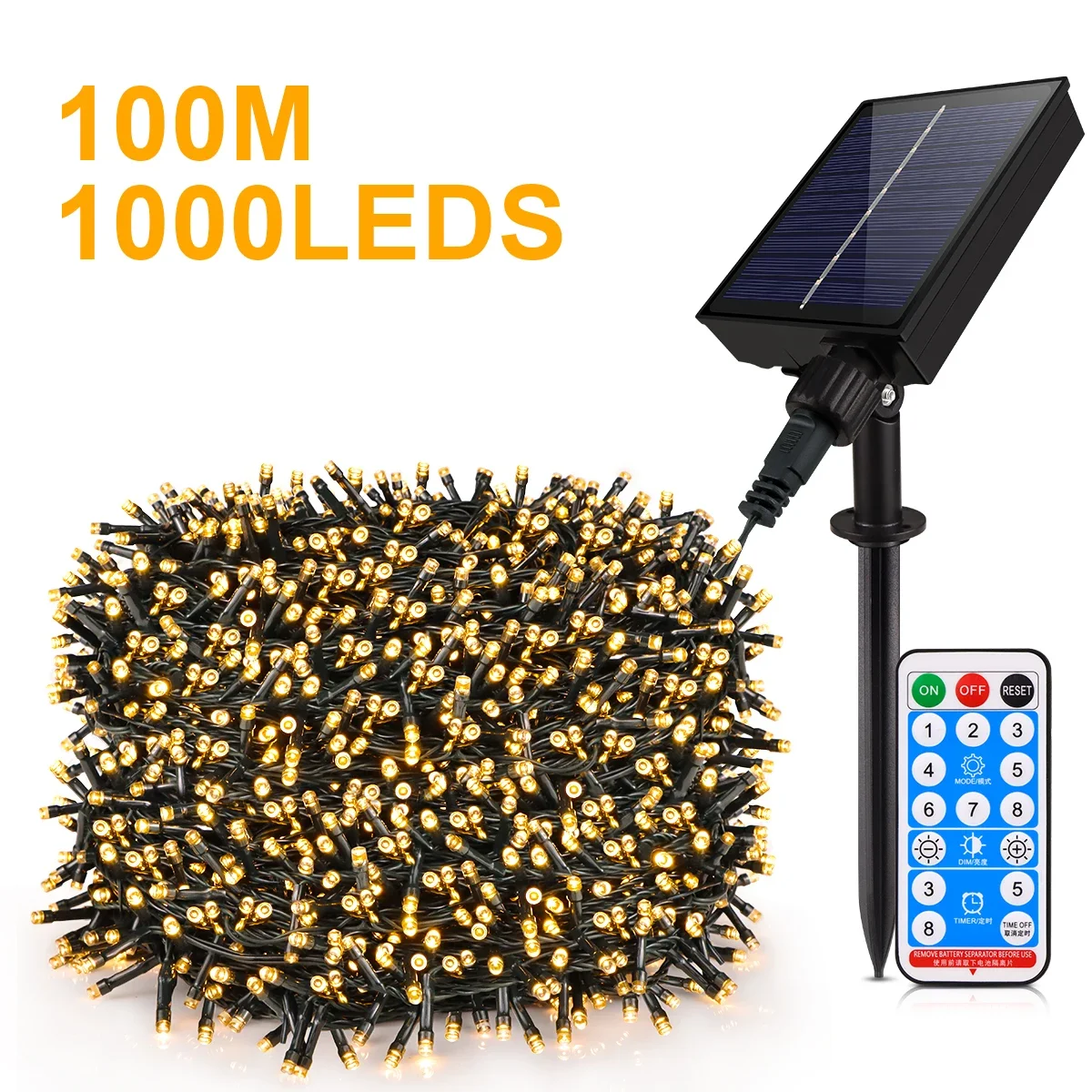 Enhanced Solar-Powered LED Lawn String Lights - 8 Lighting Modes