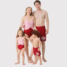 Maillot de bain à motif Patchwork pour la famille, une pièce, pour mère et fille, culotte pour père et fils, vêtements de plage, nouvelle collection, 2022