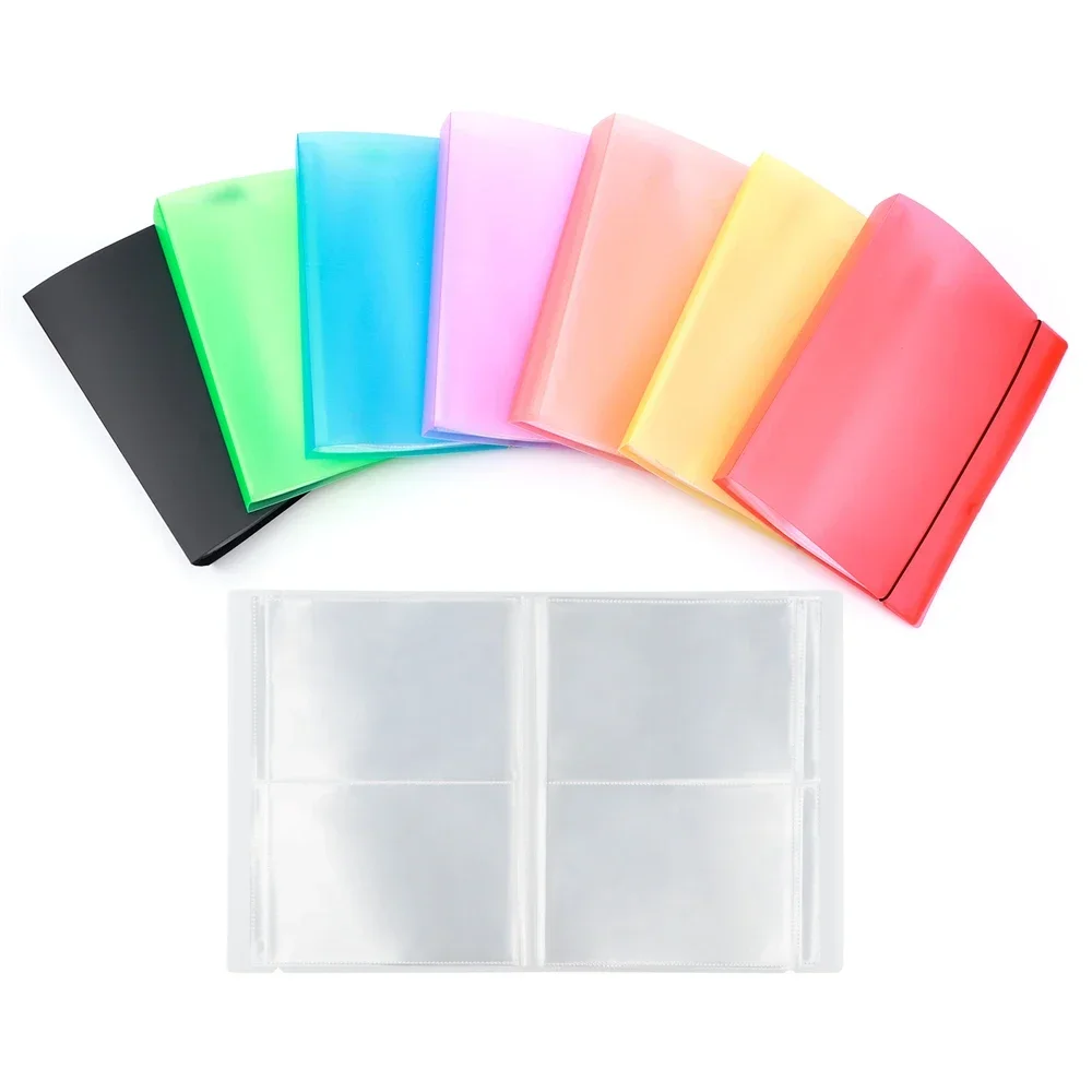 Large Storage Album with 80 Pockets/20 Pages Double-Sided Design 4 Pockets Each Page Stamp Scrapbooking Storage Book Folder