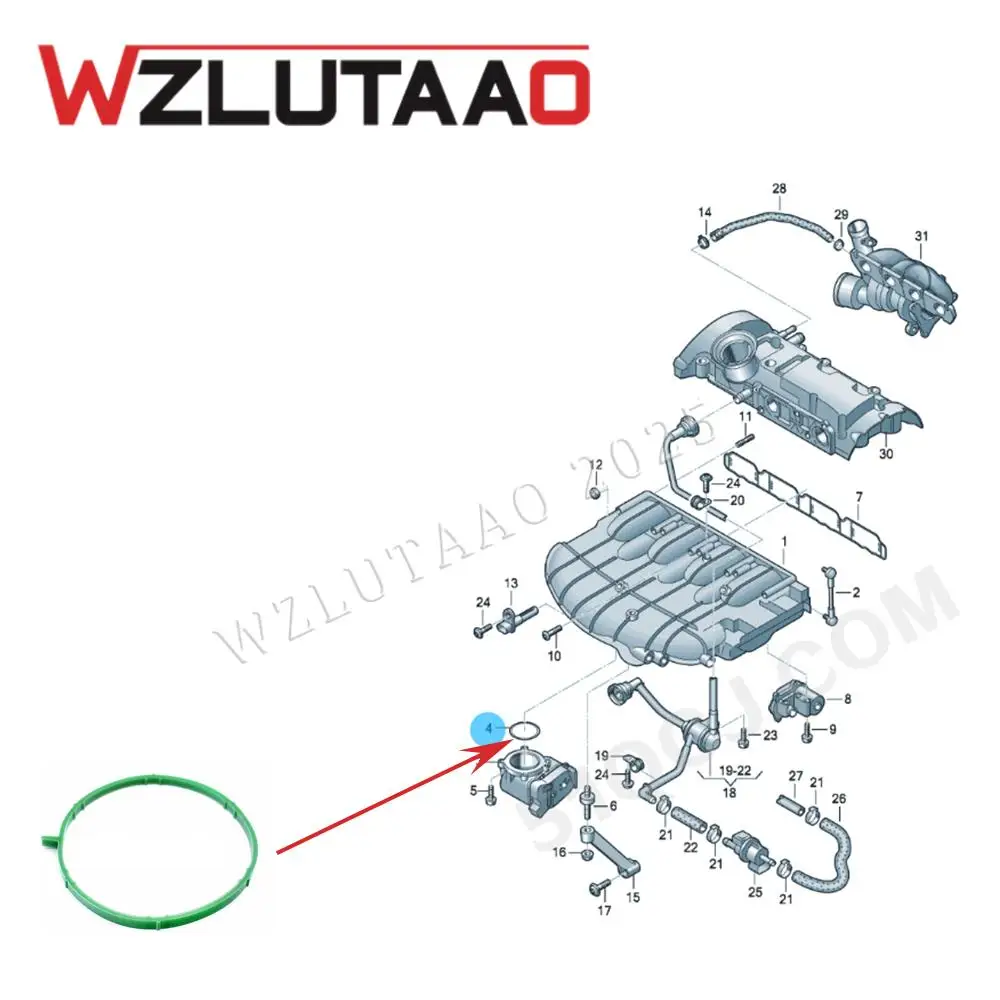 06F129717D 06F133073D Intake Manifold Gasket For VW Jetta Eos Tiguan Golf Passat Beetle Audi A3 A4 A5 A6 Q3 Q5 TT 06F 129 717 D
