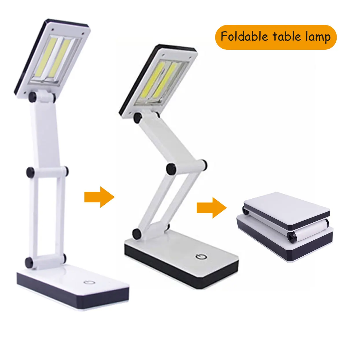 Foldable Desk Lamp Compact Reading Lamp 120Lumens COB Table Lamp USB/Battery Powered Desk Light Touch Dimming Eye Care Book Lamp