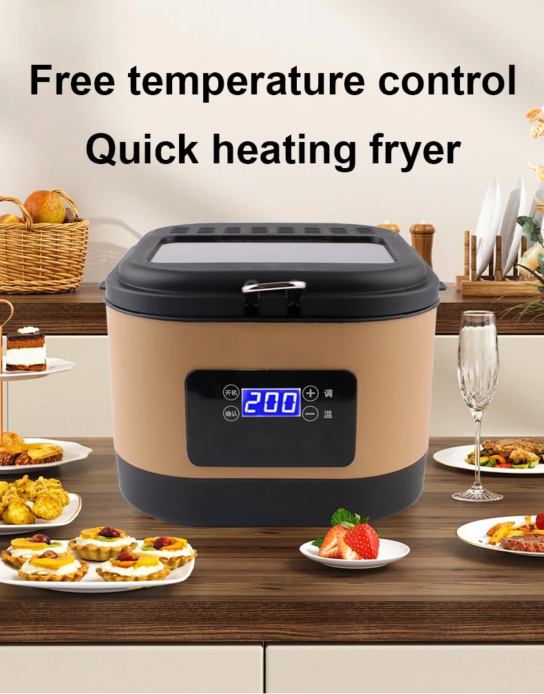 Description Picture 3 of item5L Electric Deep Fryer Oil Oven Hotpot Adjustable Thermostat Fried Chicken Grill French Fries Frying Machine Heating Pot Cooker