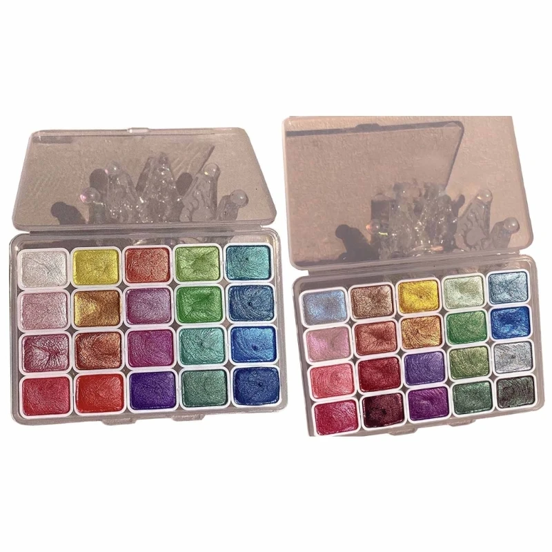 

20 Glitter Watercolor Paint Solid Watercolor Set for Kid Beginner Painting