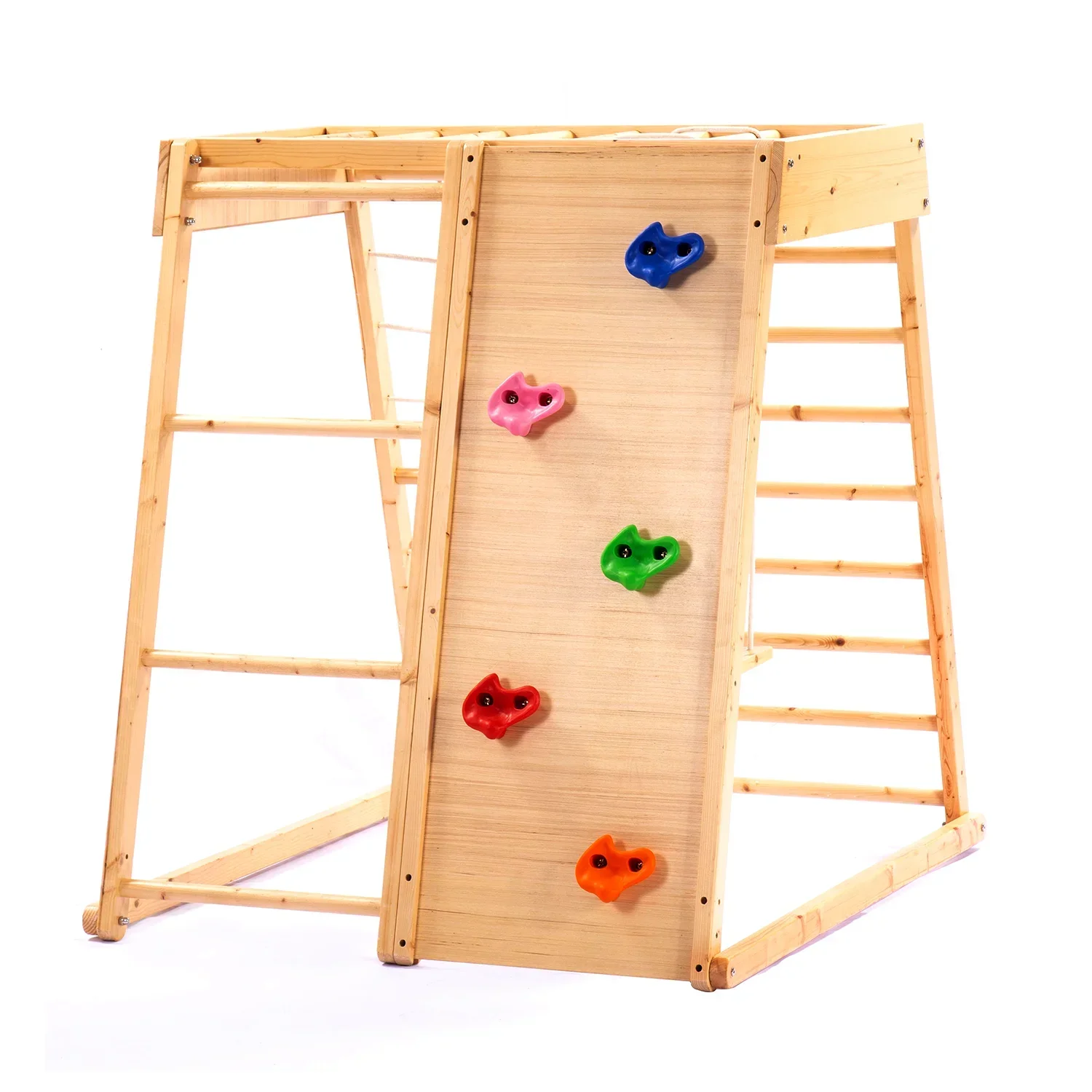 Factory Price Kids Indoor Climbing Frame and Slide Climbing Net Swing Ladder Set