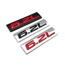 

Car Styling 6.2L Logo Emblem Metal Wing Door Auto Badge Trunk Fender Sticker Decal Accessories Decoration
