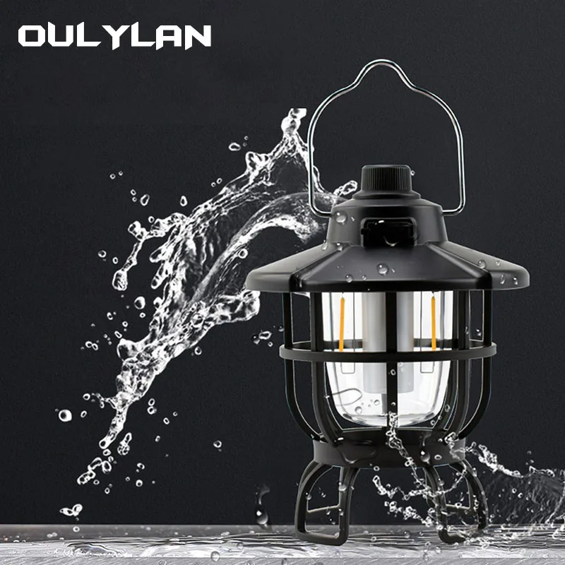 

Outdoor Camping Lights 2023 USB Rechargeable Tent Camp Lights Atmosphere Lighting Vintage Lantern Horse Lamp Hanging Lights