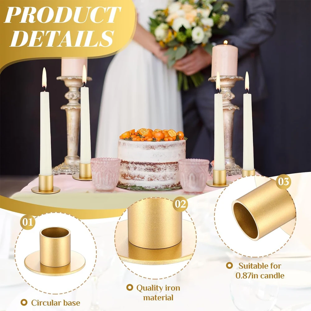 Wedding Candle Holders Bulk for Pillar Candles Metal Taper Candlesticks Holders Centerpieces Short Candle Stick Holder Decor candle holders