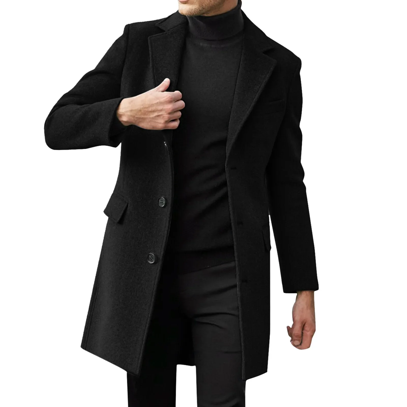 2023 Winter Coats Man New Men's Clothing British  Business Casual Woolen Coat Spring Jacket  long  trench Male coat Windbreaker