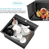 15 Inch Black Drop In Bar Sink Bar Outdoor Rv Sink 16 Gauge Black Stainless Steel Single Bowl Kitchen Sink with Cutting Board 6