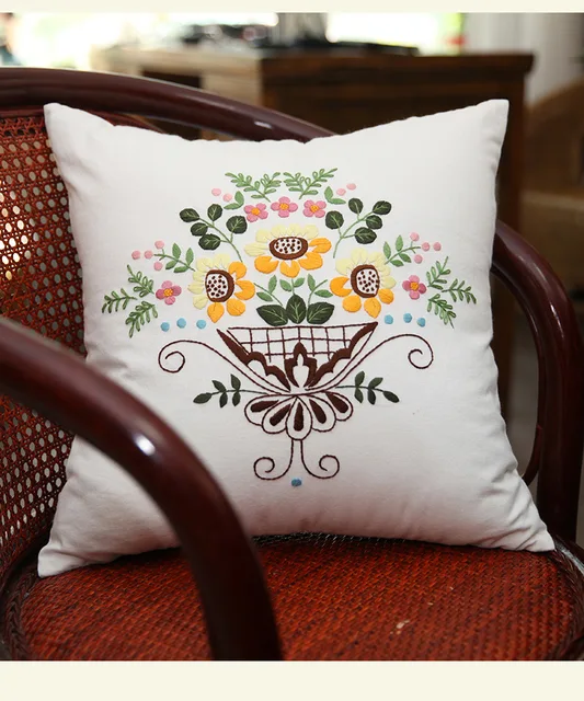 Kit Gancio Di Chiusura Fai Da Te - Cuscino Paesaggio 43x43cm, Per Principianti E Adulti - Foto 4