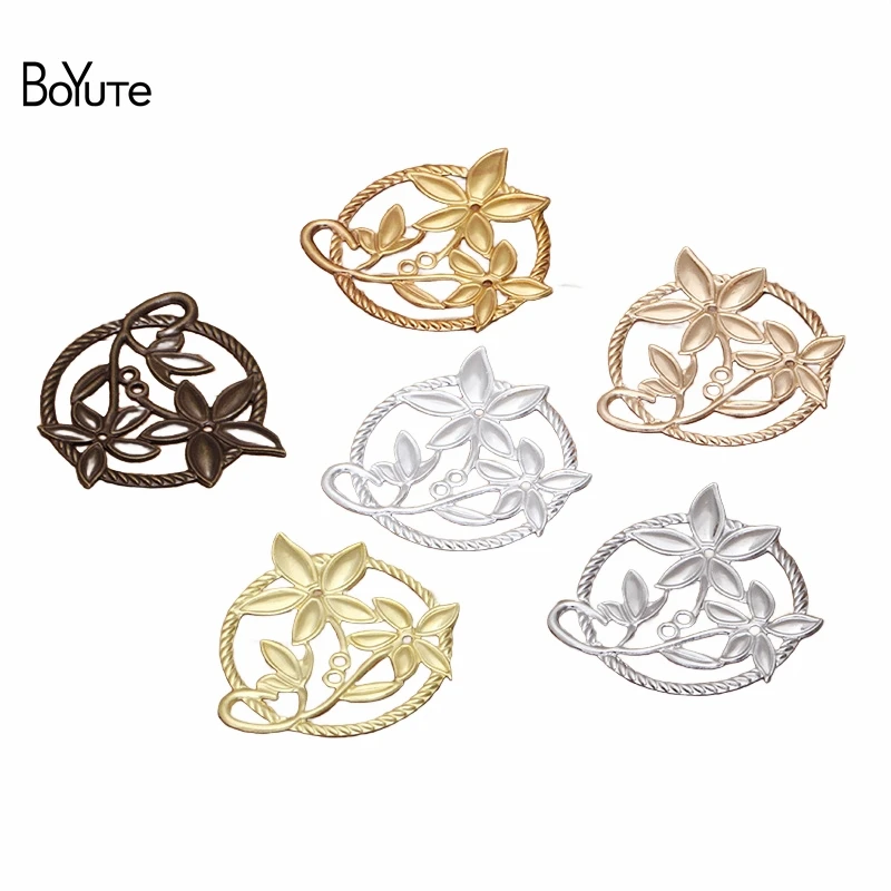 

BoYuTe Wholesale (50 Pieces/Lot) 31MM Metal Flower Filigree Materials Diy Hand Made Jewelry Findings Components