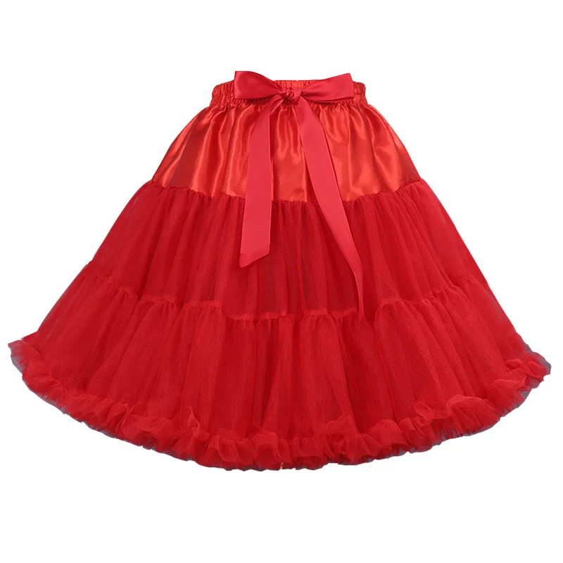 

Women Red Fluffy Petticoat Underskirt Tutu Tulle Skirt Pettiskirts Costume Skirt 2023