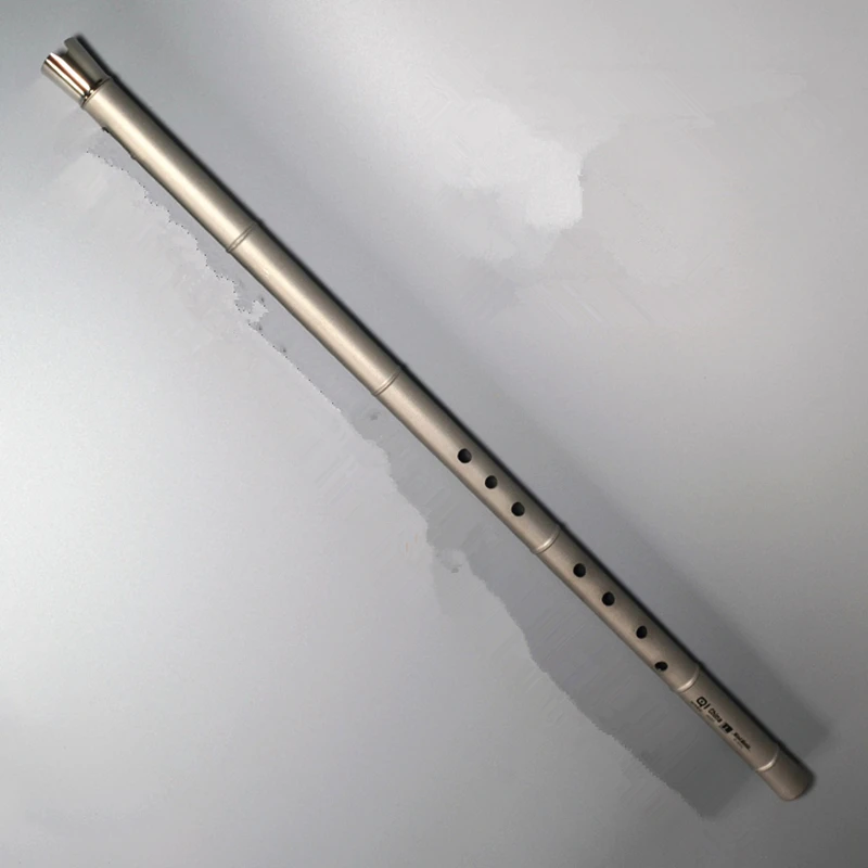 Titanium Alloy Flute Xiao Not DIZI Mirror Polishing Metal Music Instrument Fluate F key 4mm Thickness