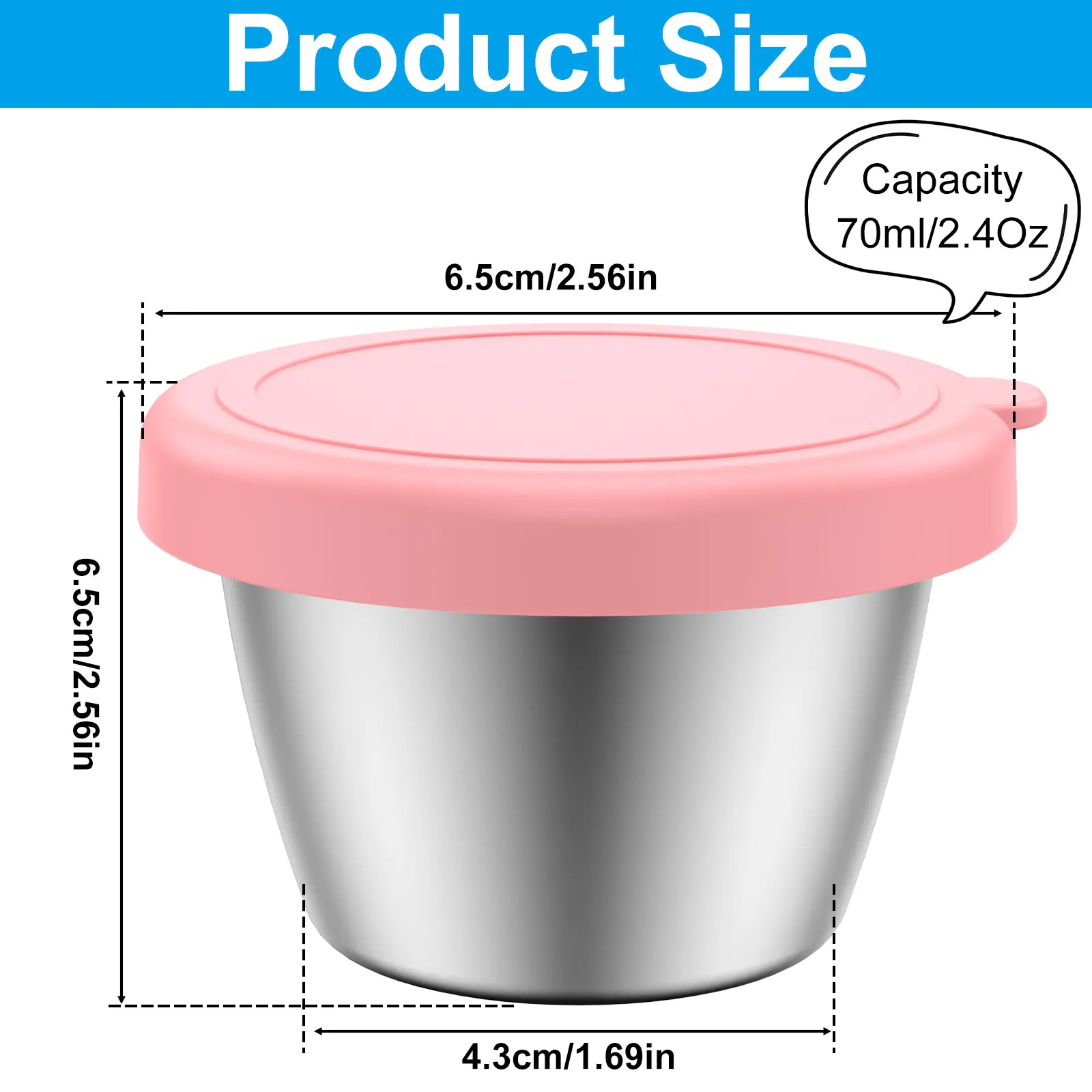 Stainless Steel Salad Dressing Containers with Silicone Lids