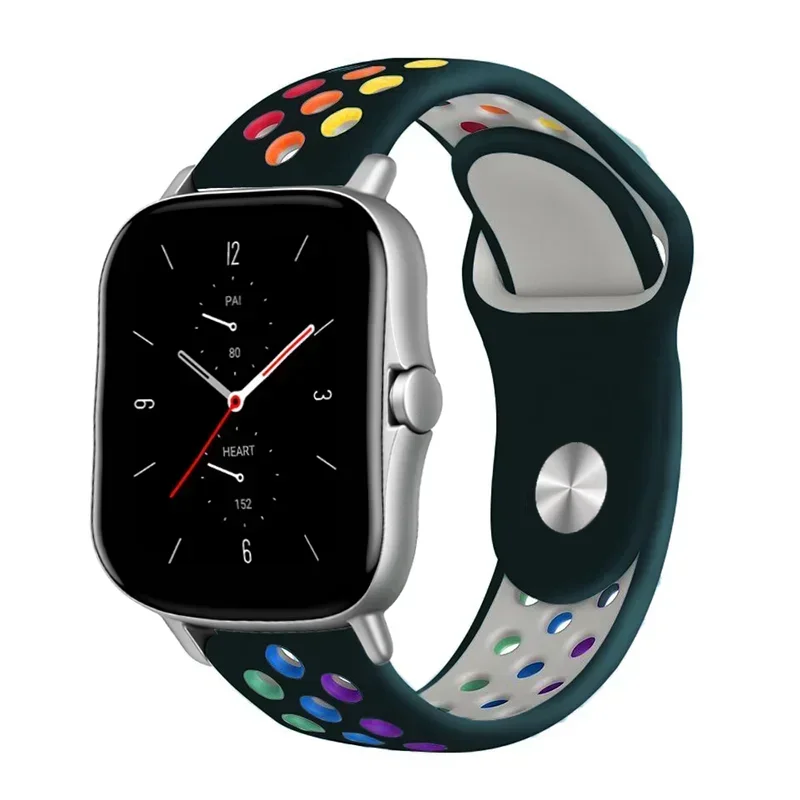 Rainbow Silicone Perforated Sport Strap – Breathable and Comfortable for Fitness and Outdoor Activities