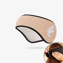 Plush Blackout Sleep Mask with Noise - Reducing Earmuffs - Ultra - Comfort Cotton Blindfold for Restful Sleep (A - Beige)