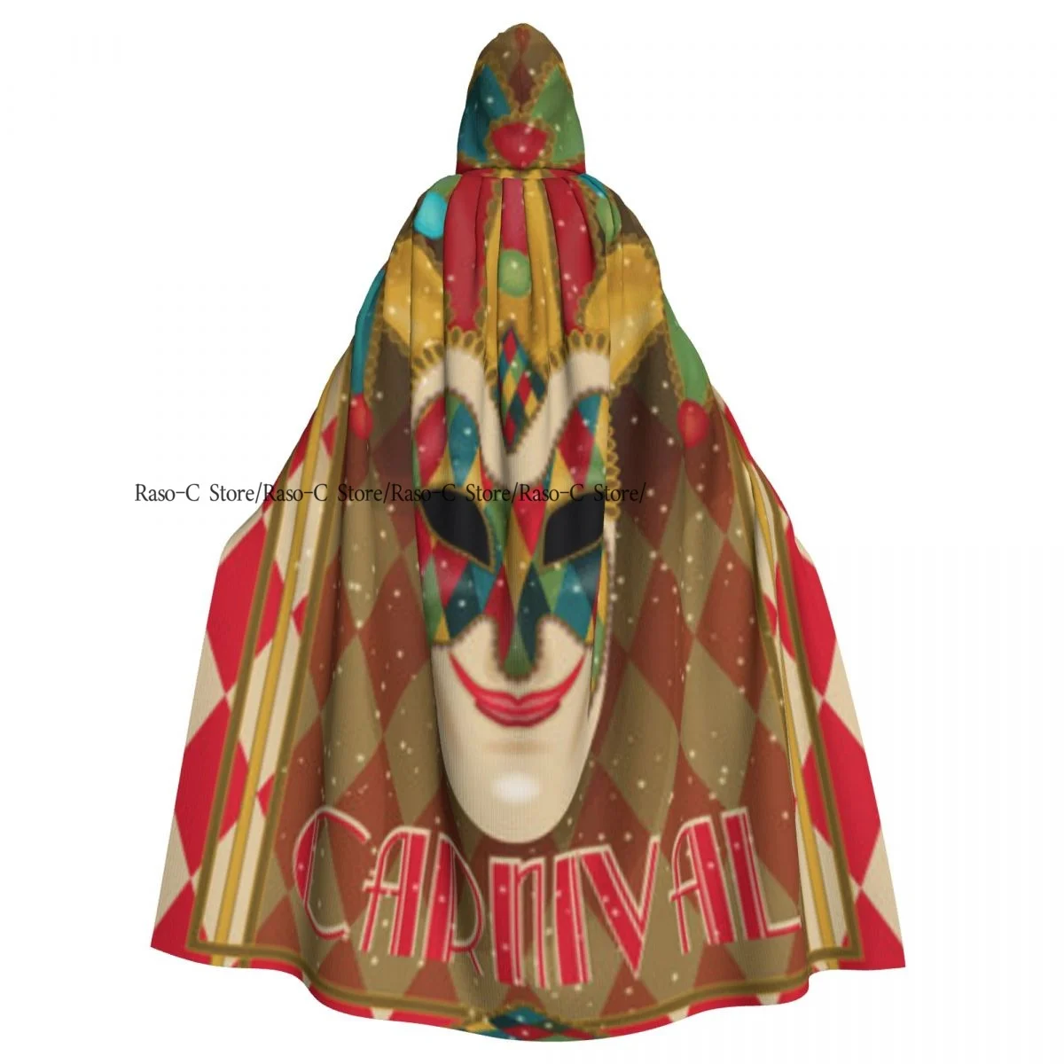 

Venice Carnival Mask Hooded Cloak Polyester Unisex Witch Cape Costume Accessory