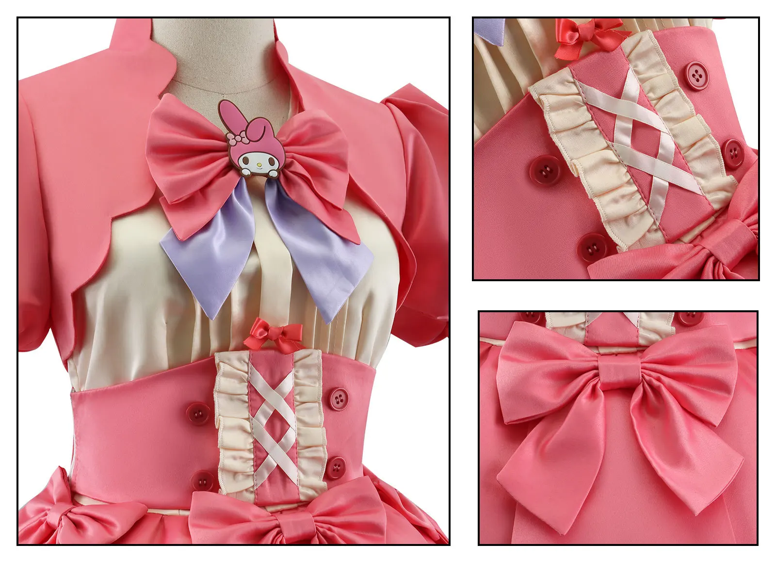 ZYHCOS Girls Cosplay Costume Set - Purple Skirt Outfit With Red Bow Tie, Summer Diary Style - View #9