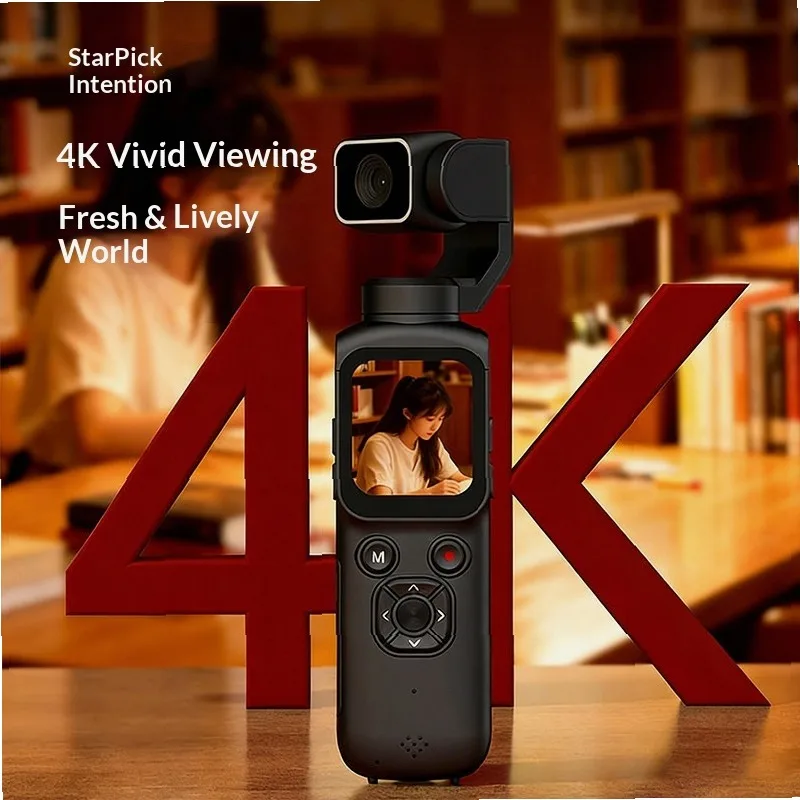 4K HD 휴대용 브이로그 포켓 PTZ 카메라 학생용 액션 카메라 야외 여행 기록용 흔들림 방지 카메라