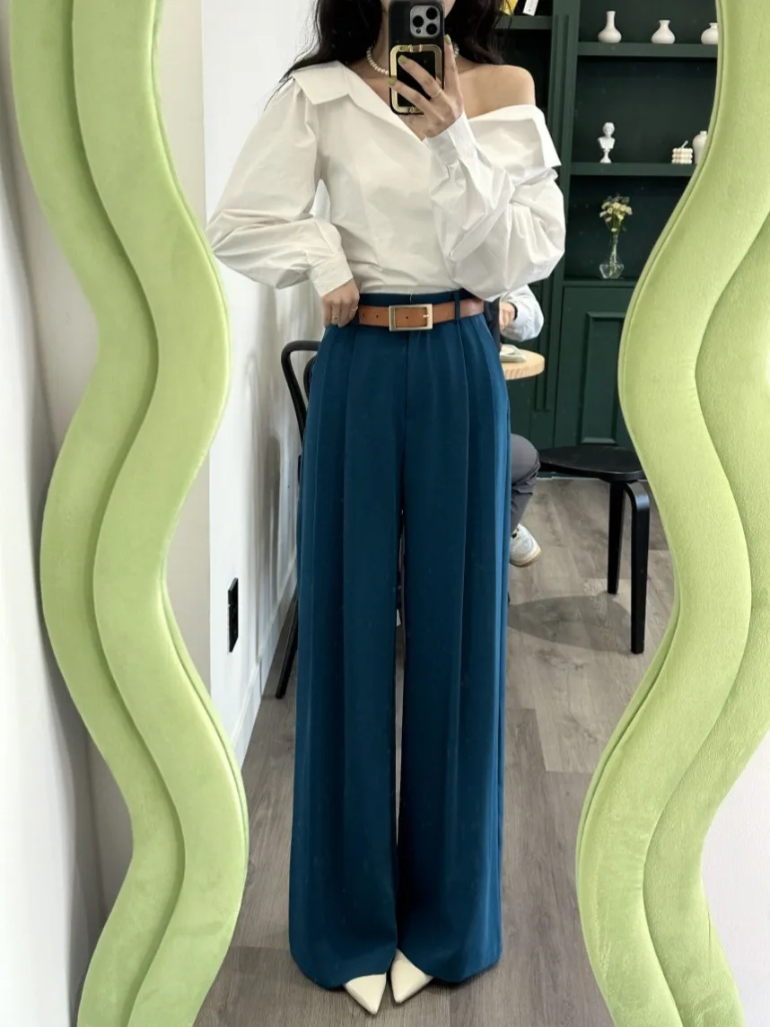 Turn-down Collar Silk Elegant Long Sleeve Loose Fashion Casual Streetwear Vestido Blouse