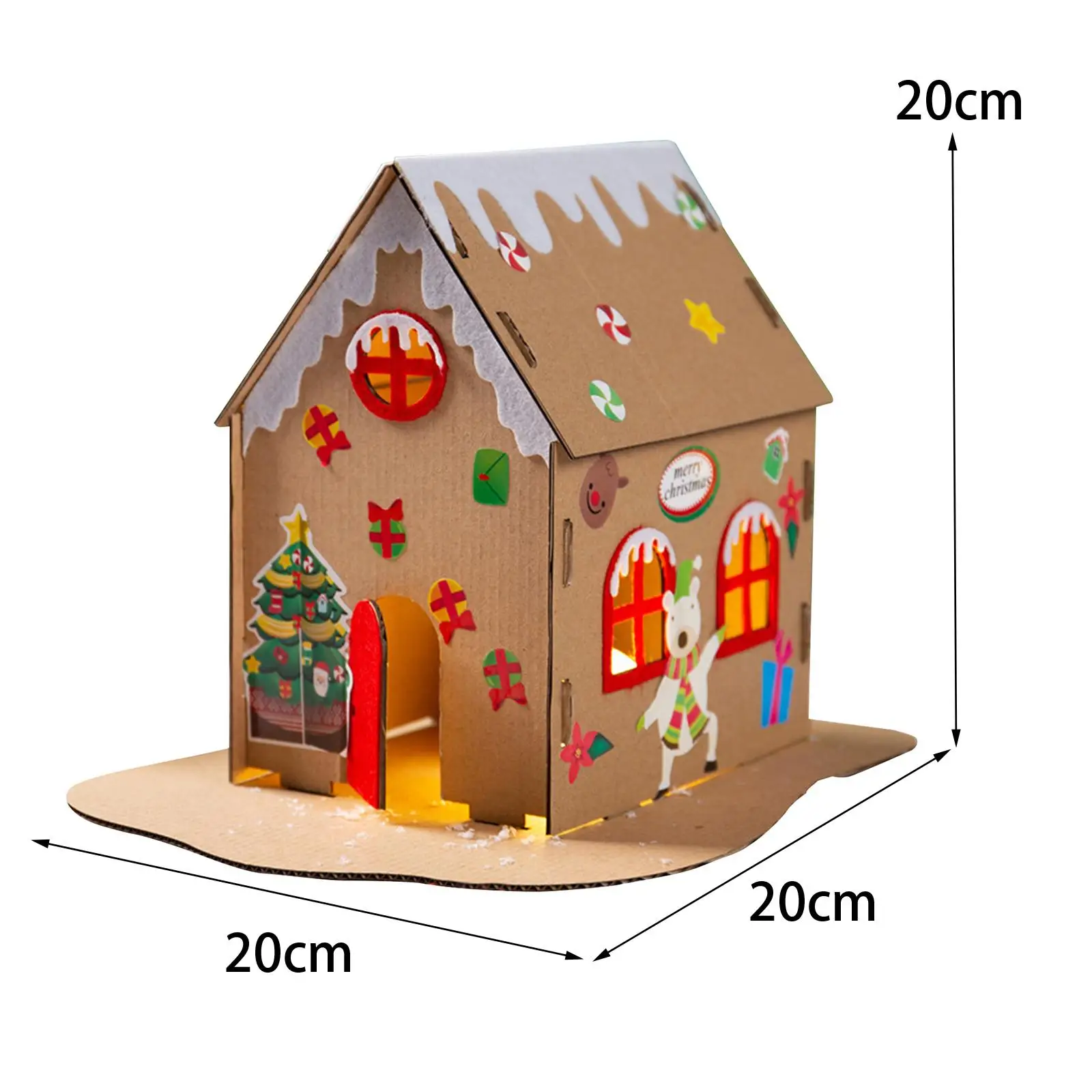 Christmas Cardboard House Kits Christmas Party Game Favors Unassembly Cardboard House Projects Art for Children Kids 6