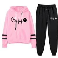 Survêtement pour femme quotidien décontracté mode sweats à capuche offre spéciale une pièce rayure sweat et pantalon confort en plein air Jogging qualité 1