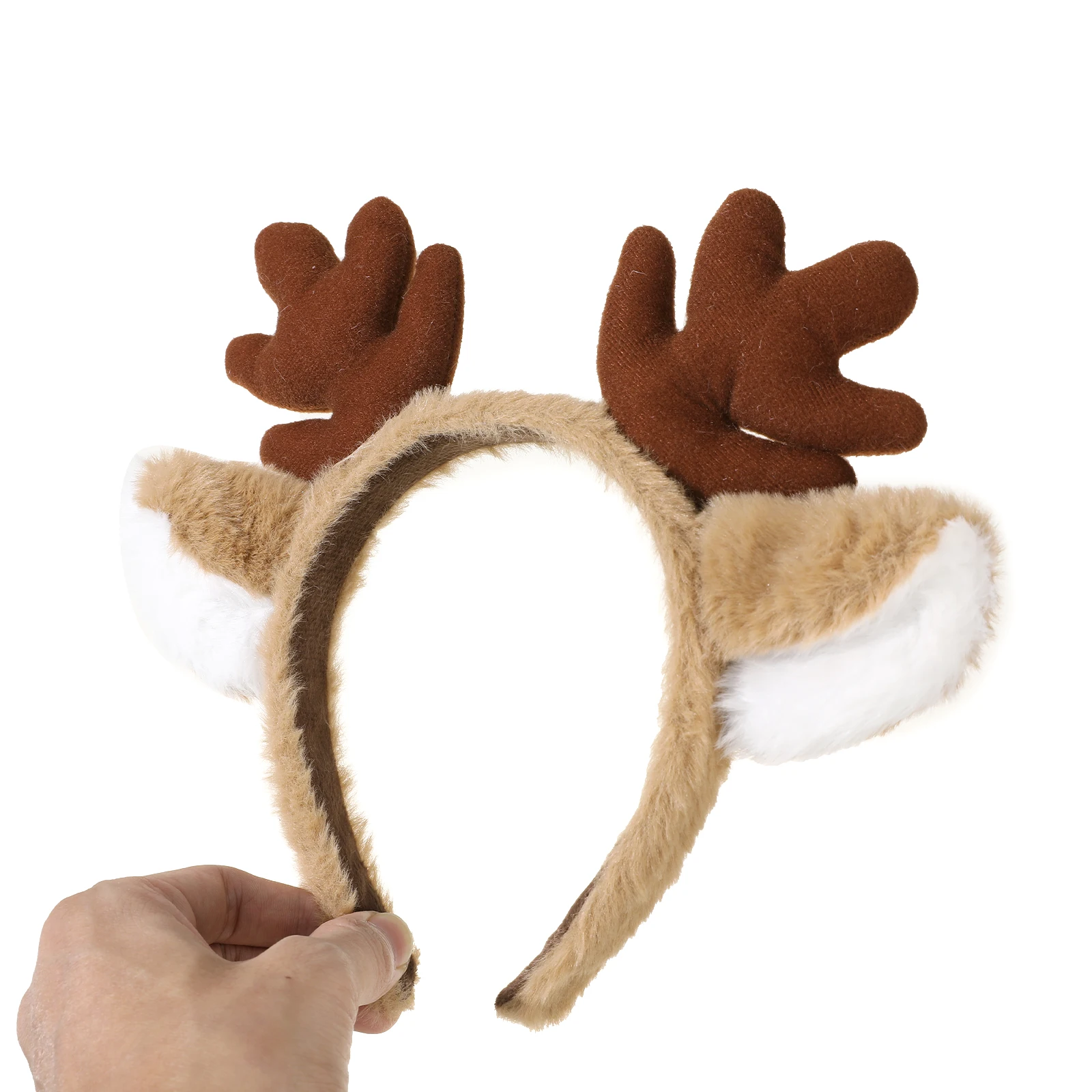 1pc Christmas Plush Antler Headband Party Headdress Antler Head Hoop Cute Cartoon Deer Ears Hair Bands Hair Accessories