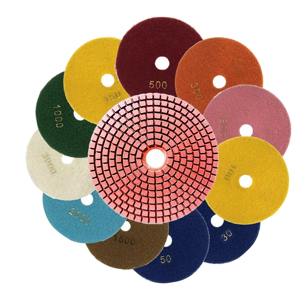 

5 Inch 125mm Dry Wet Polishing Pads Flexible Grinding Sanding Discs For Granite Concrete,marble,limestone Emery All Kinds Stones