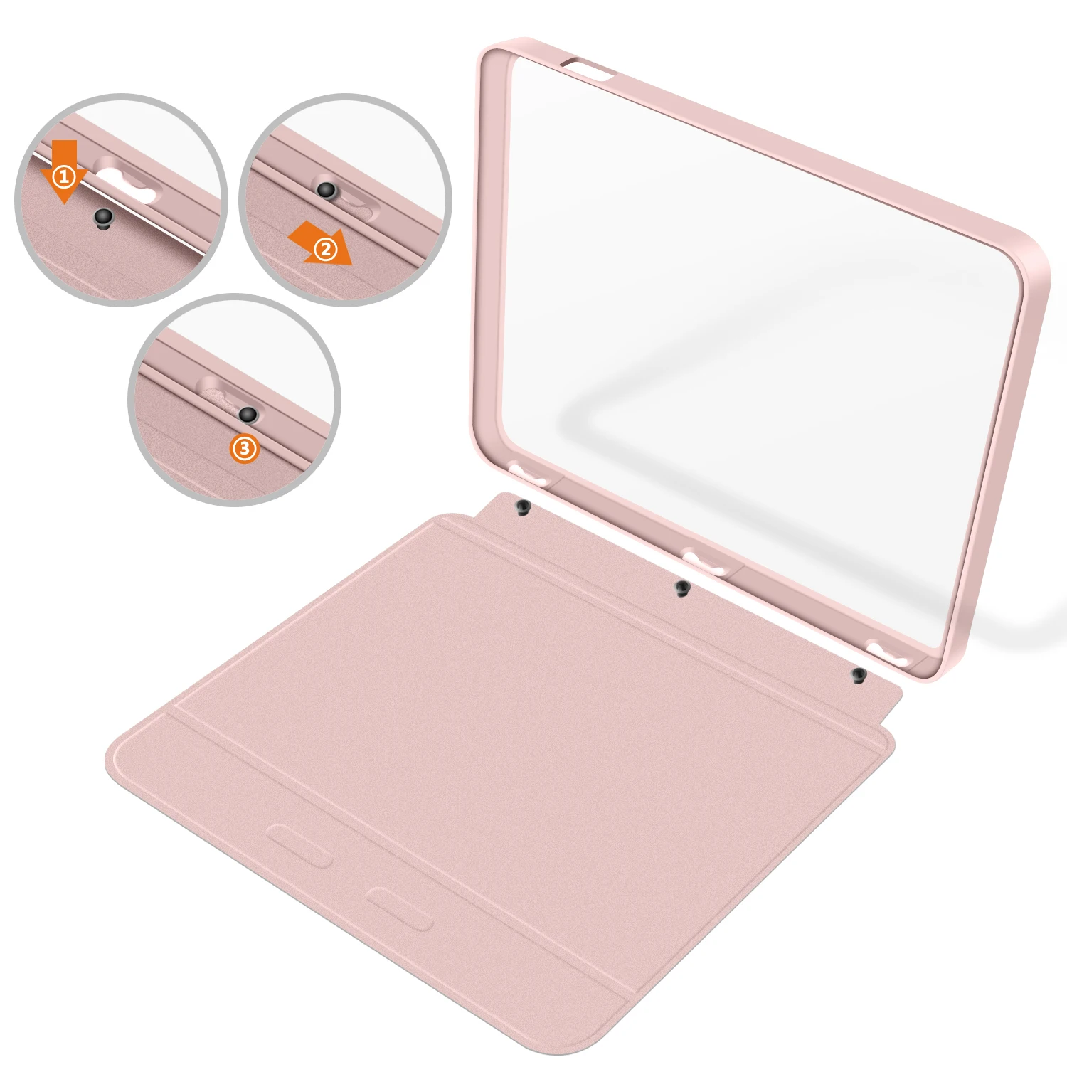 7 Detachable 2-in-1 Clear Acrylic and PU Leather E-Reader Case