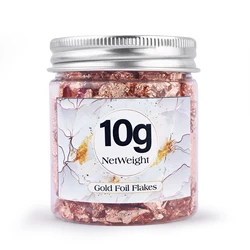 Radiant Craft Foil Flakes for DIY Gilding and Nail Art Decoration (10g - rose gold)