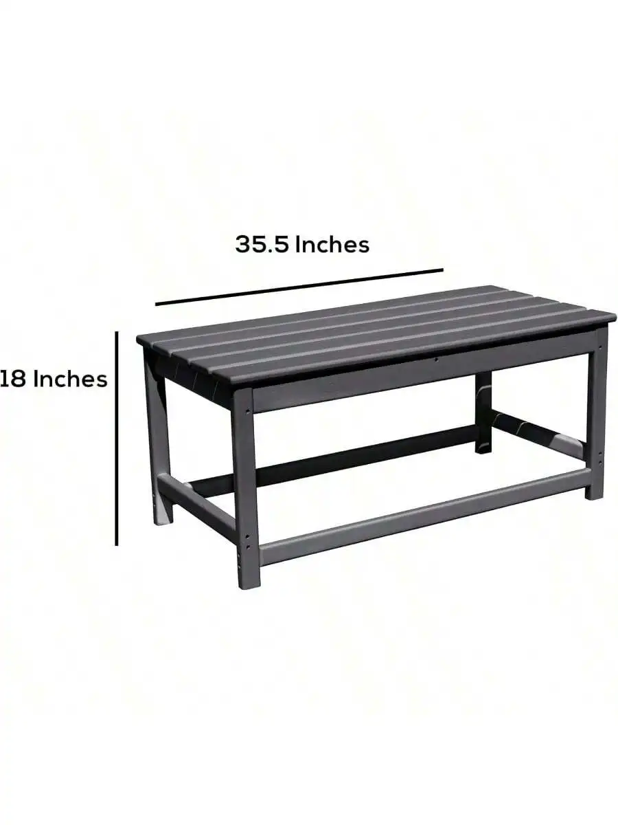 WO Home Furniture Patio Adirondack Coffee Table 35" inch Long for Outdoor Indoor Living Room Lawn Garden Balcony Backyar 3