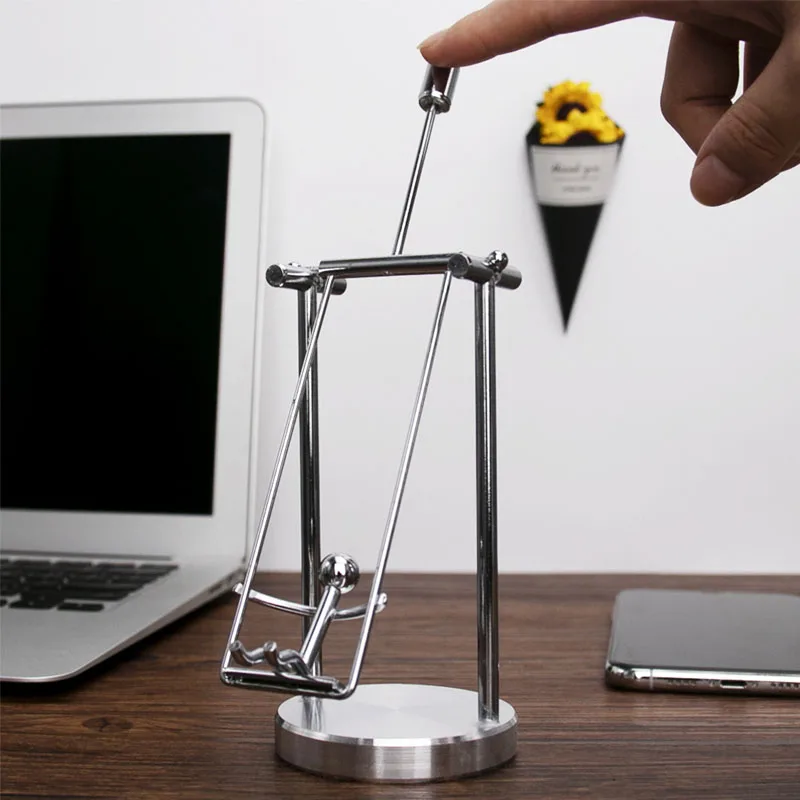 Perpetual Motion Kinetic Art Swing Self Balancing Toy Desk Fun Gadget Fidget Anti Stress Metal Toy