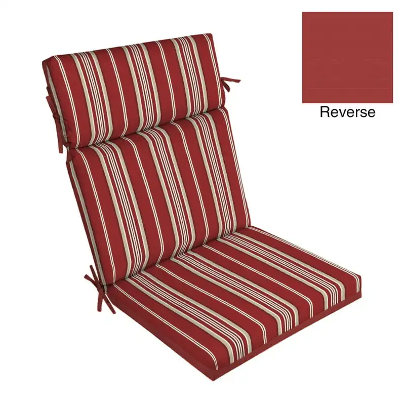 

x 21" Red Stripe Rectangle Outdoor Chair Cushion, 1 Piece
