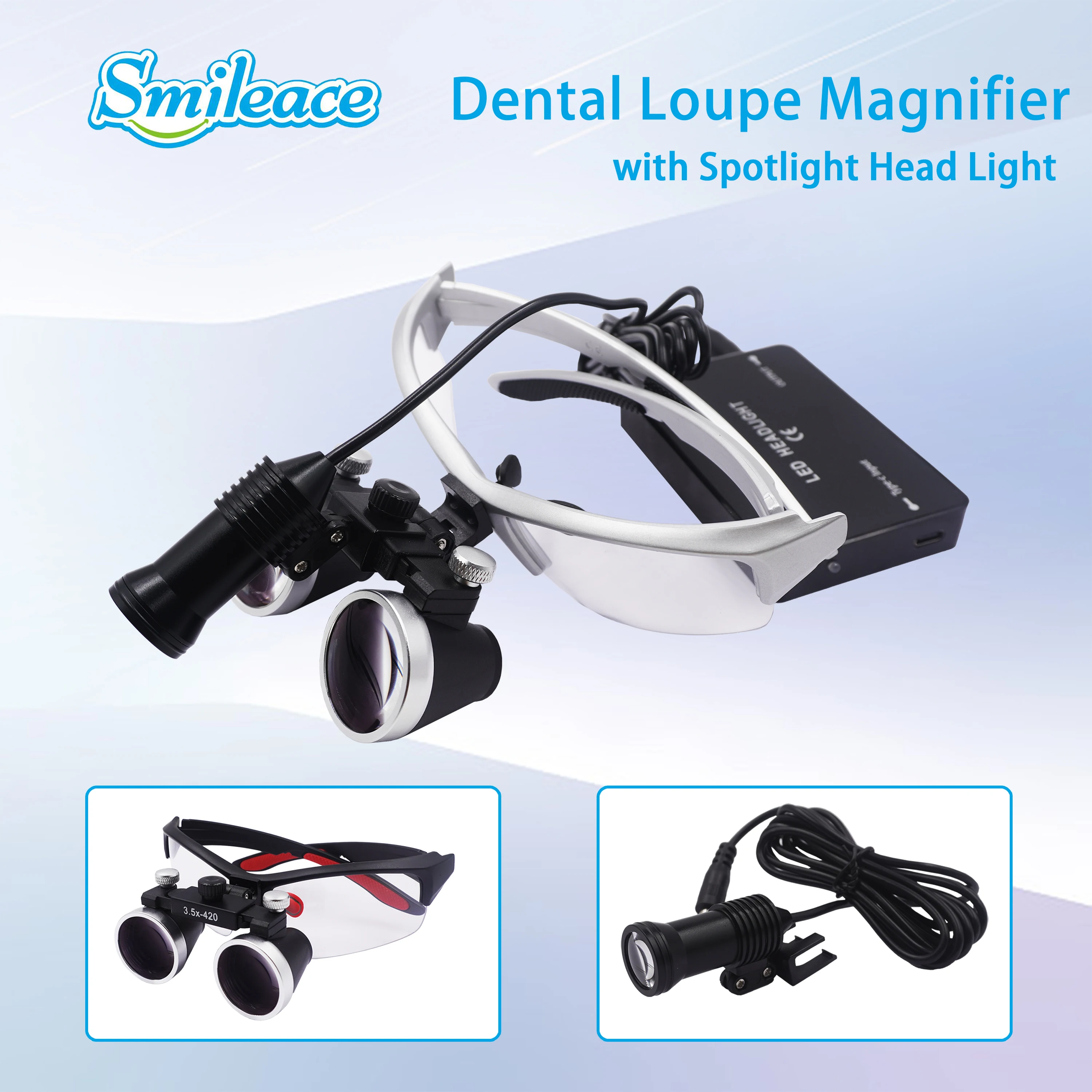 Dental Lupe 2,5X 3,5X Lupe mit LED Licht Gläser Chirurgische Lupe Dental Medizinische Lupe