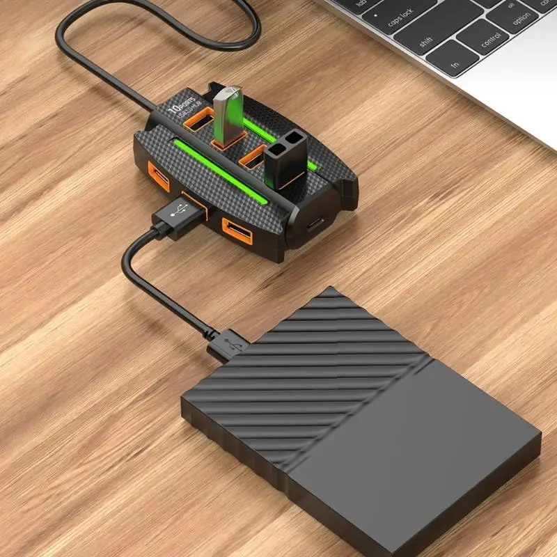 WXTA USB Docking Station 10 Port USB 2.0 Hub Expansion Dock Data Transfer Expander