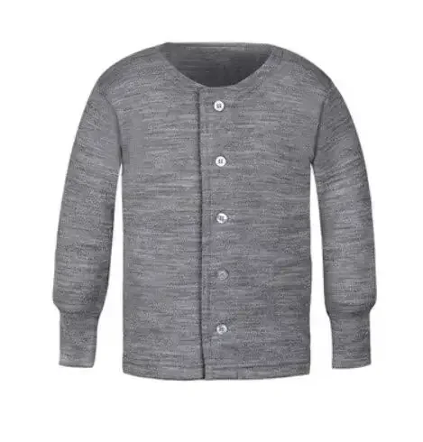 100% Merino Wool Kids Button-Down Cardigan Baby Boys Girls Merino Wool Base Layer Knit Sweater Jackets Warm Moisture Wicking