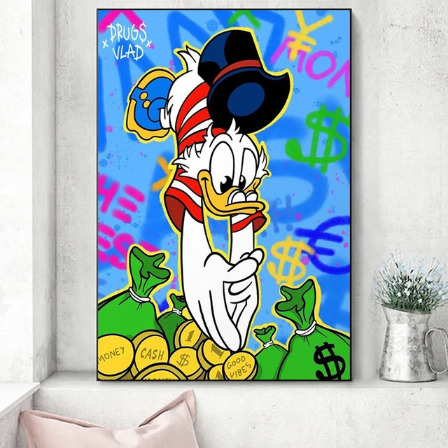 Wholesale Cartoon Duck Graffiti Money Wall Art Pictures and Street