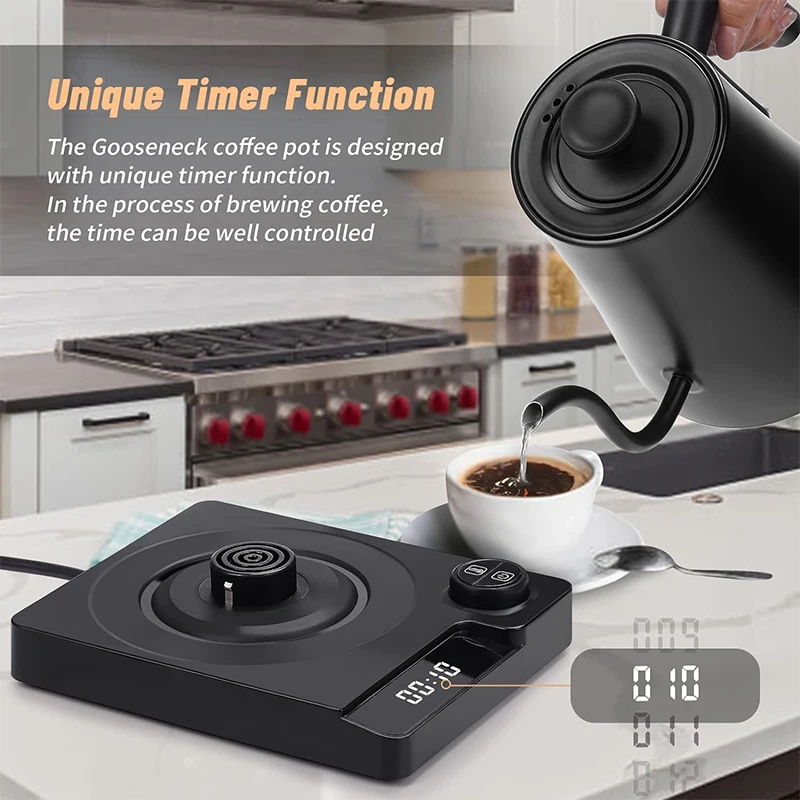 غلاية كهربائية ذات عنق معقوف، إبريق قهوة للتحضير ا...