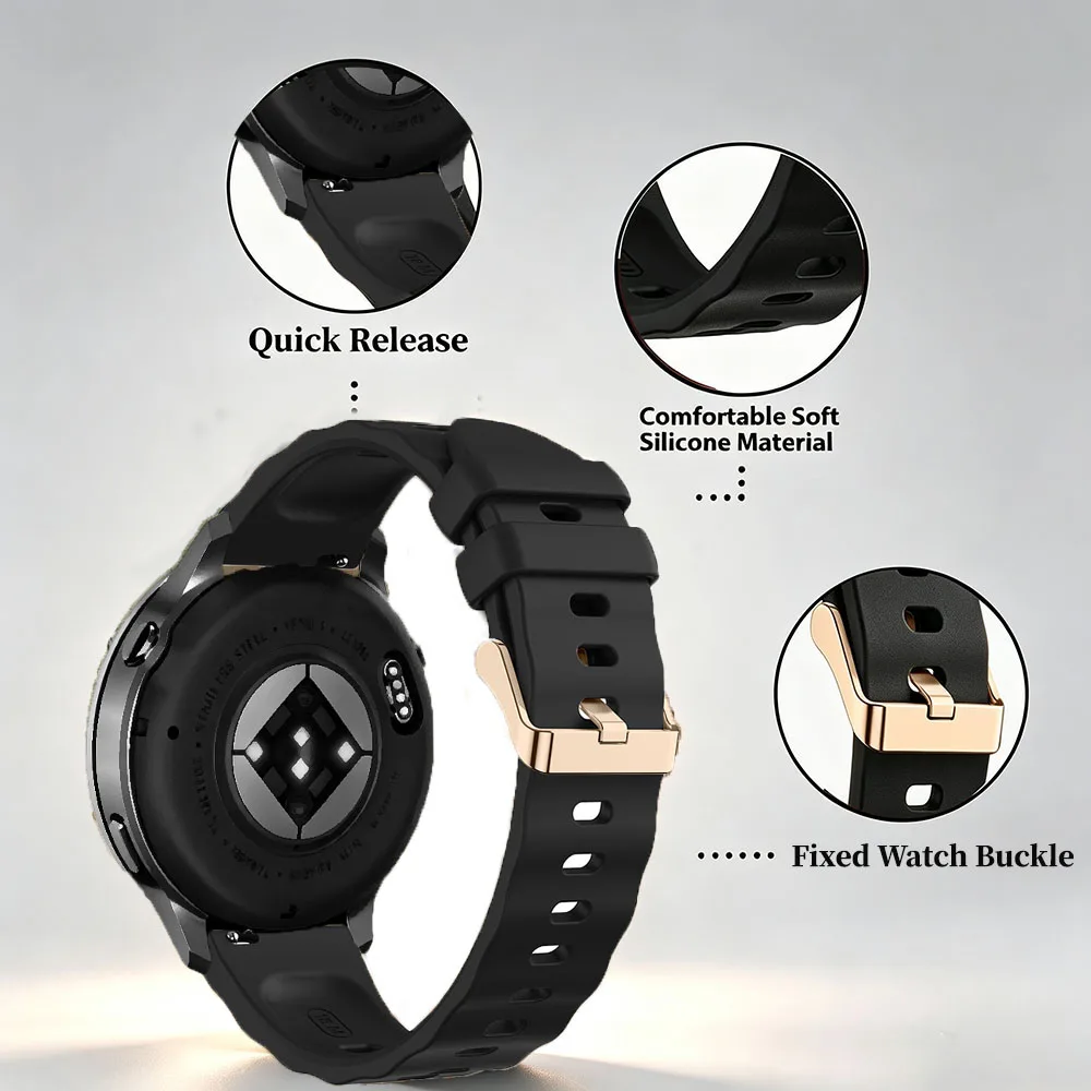Premium 18mm Silicone Watch Band - Elegant Bracelet Wristband Strap