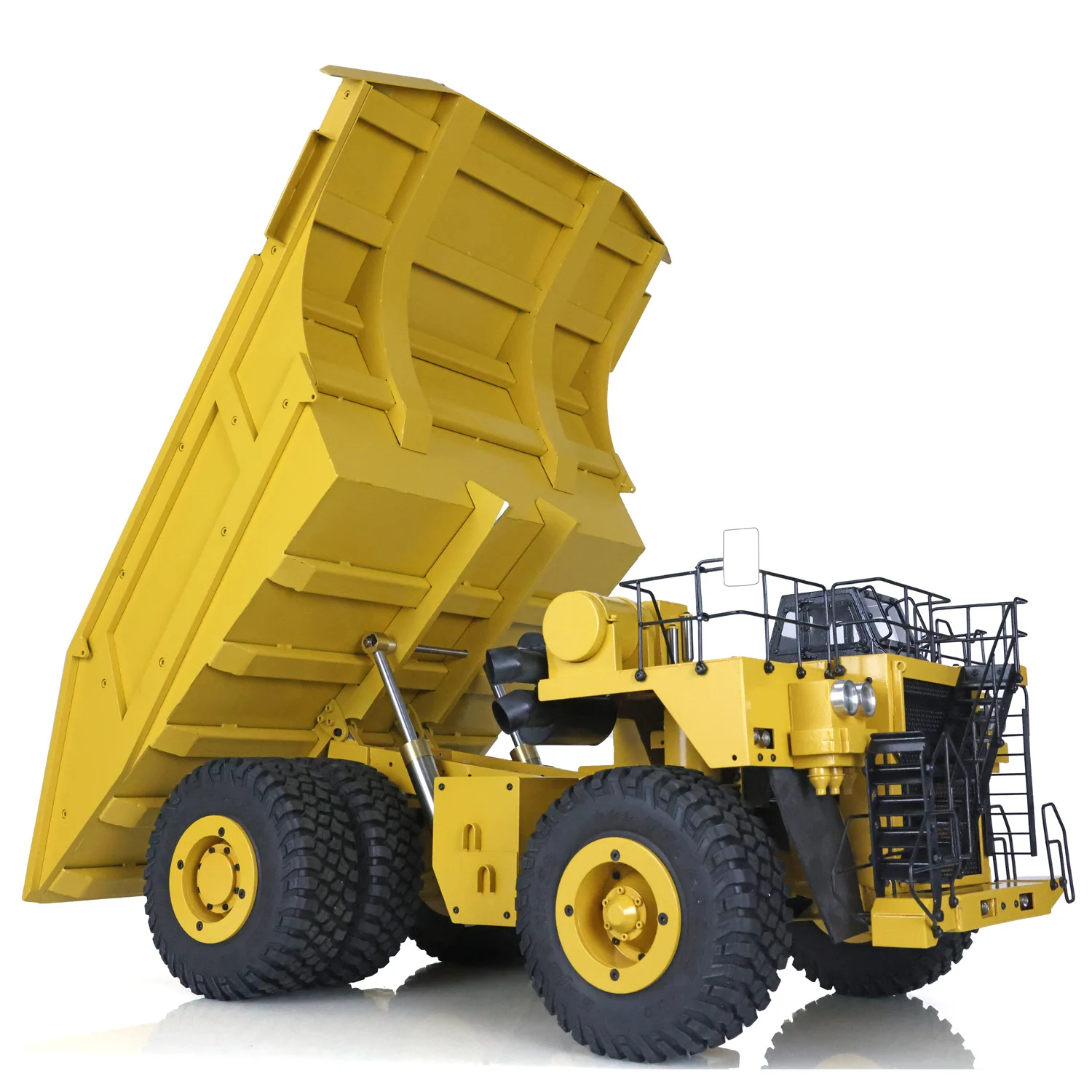 793D RC Hydraulic 1/20 Mine Truck Metal Dumper Painted Yellow Assembled Model Car Radio Light System Warning Sound Toy TH20436 2