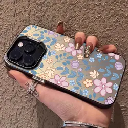 Custodia per telefono Shockproof Elegante con Fiori IMD e Protezione Posteriore