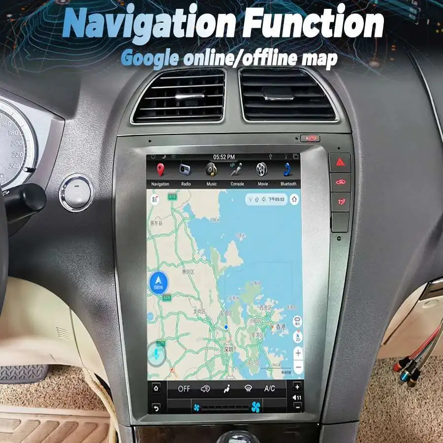 Radio de coche 2Din con pantalla Android de 12.8 pulgadas y Carplay para Lexus ES350 ES ES240 ES300 2006-2012, estéreo, GPS, reproductor multimedia de video. 5