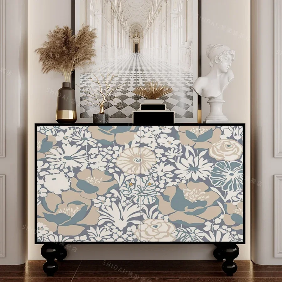 

American Retro Living Room Household Solid Wood Installation-Free All-in-One Cabinet Storage Cabinet Storage Sideboard Cabinet