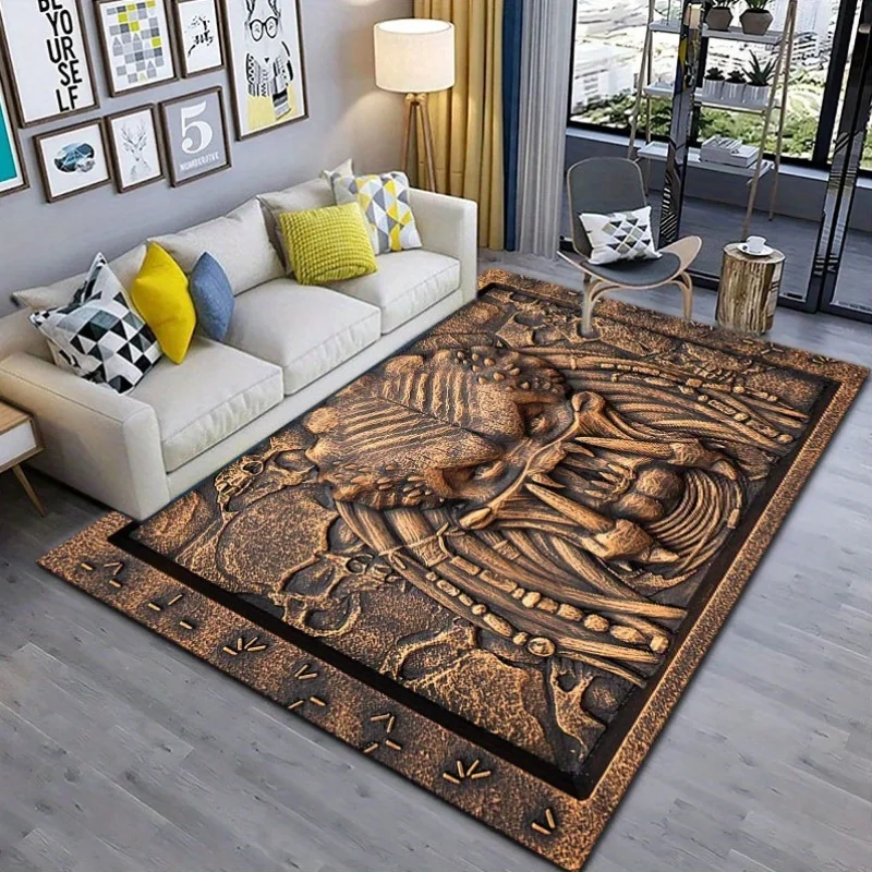 프레데터 테마 크리스탈 벨벳 매트, 800g/m² 미끄럼 방지 내마모성 러그 거실..