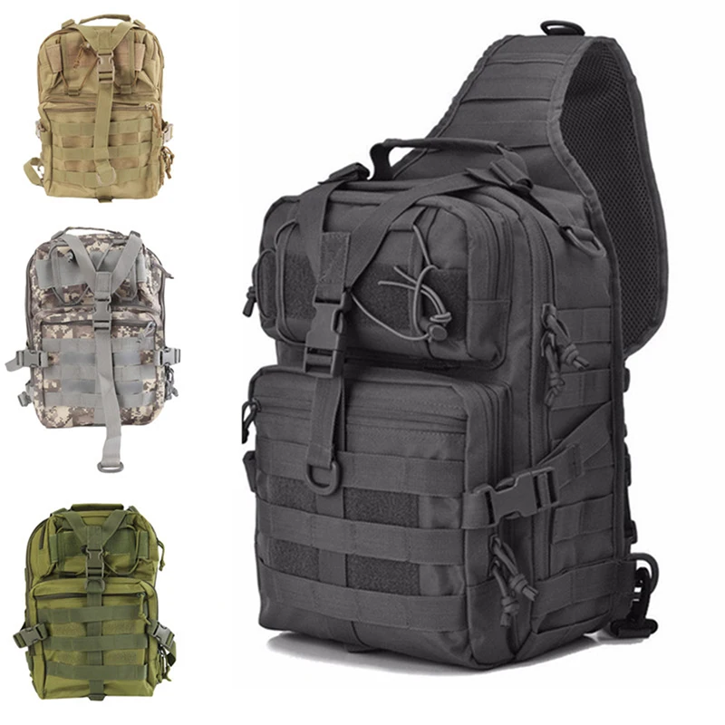 

Travel Outdoor Camping Shoulder Bag Men Multi-functional Camouflage Tactical Bag Waterproof Chest Bag School Bags
