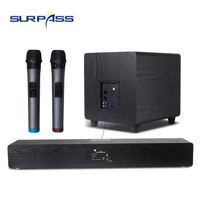 uddannelse formel Ende Tv Sound Bar Home Theater Subwoofer Bass Box Soundbar Bt 5.0 Speaker With  Wireless Mic Audio Remote Control Wall Mount Pc Aux - Speakers - AliExpress